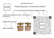 Christian Dior Gold Tone Cufflinks