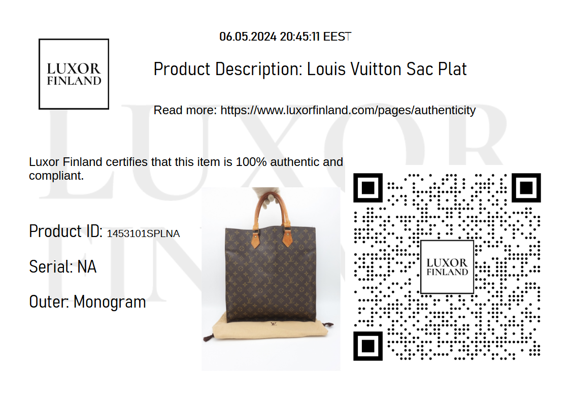 Louis Vuitton Sac Plat