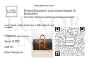 Louis Vuitton Keepall 45 Bandouliere