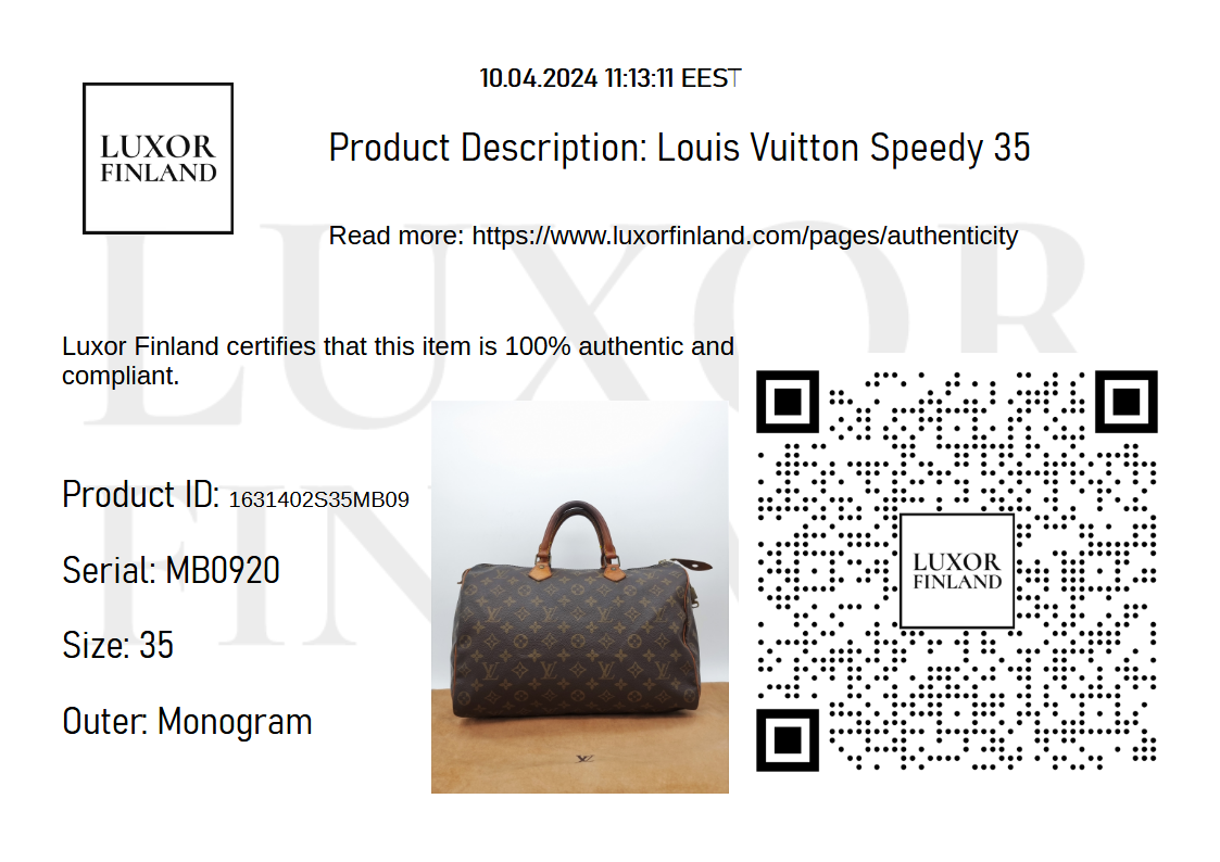 Louis Vuitton Speedy 35