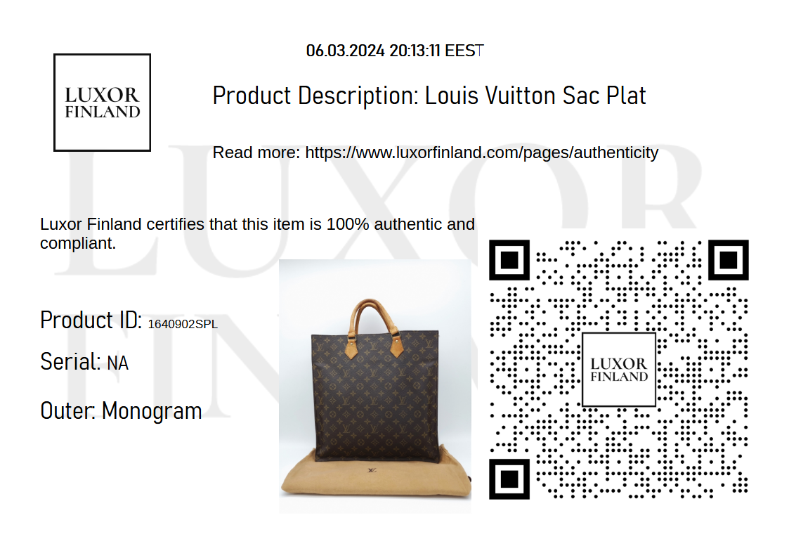 Louis Vuitton Sac Plat