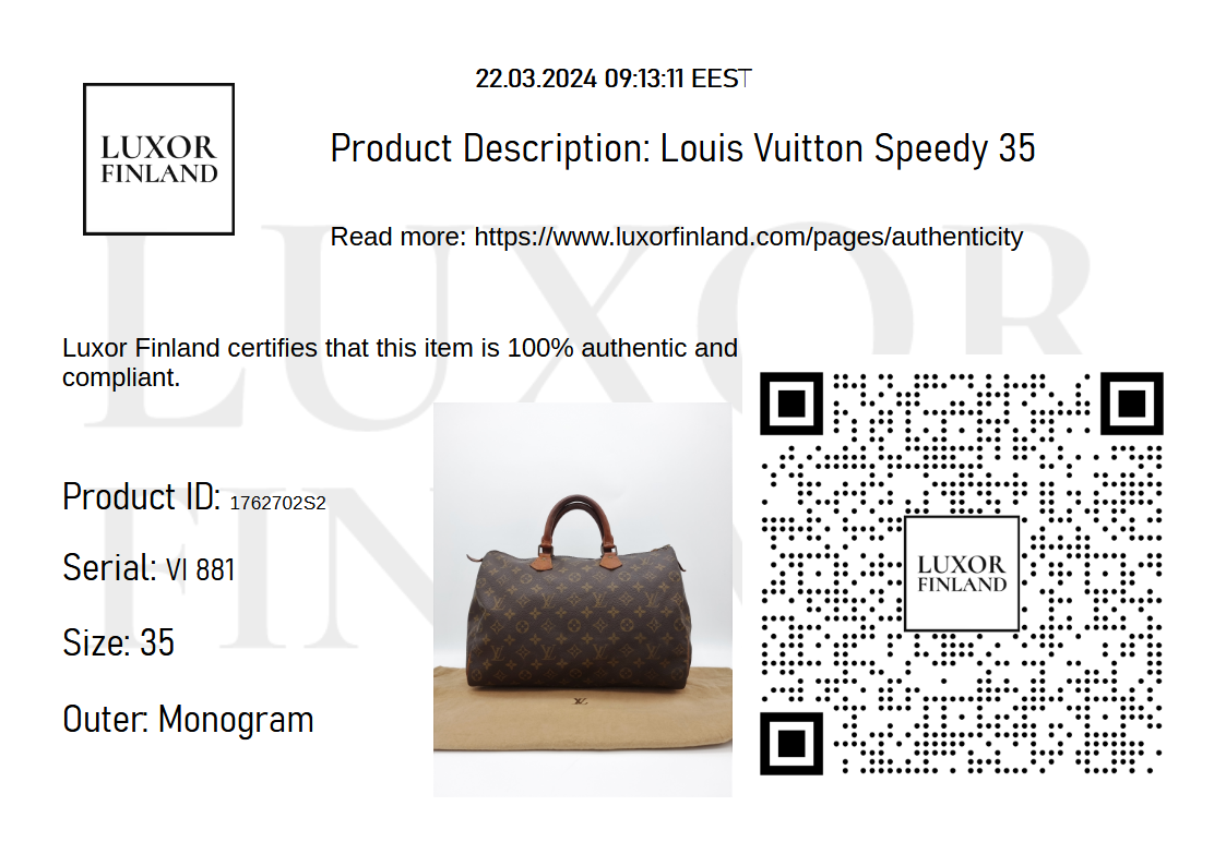 Louis Vuitton Speedy 35