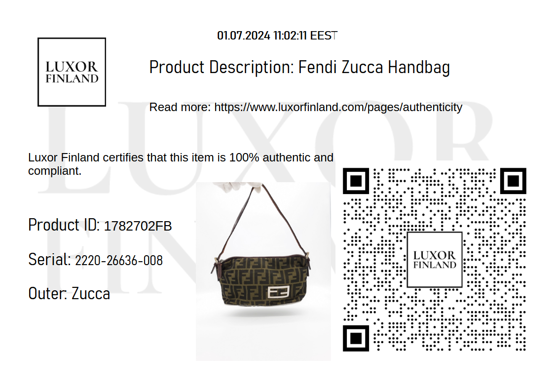 Fendi Zucca Handbag