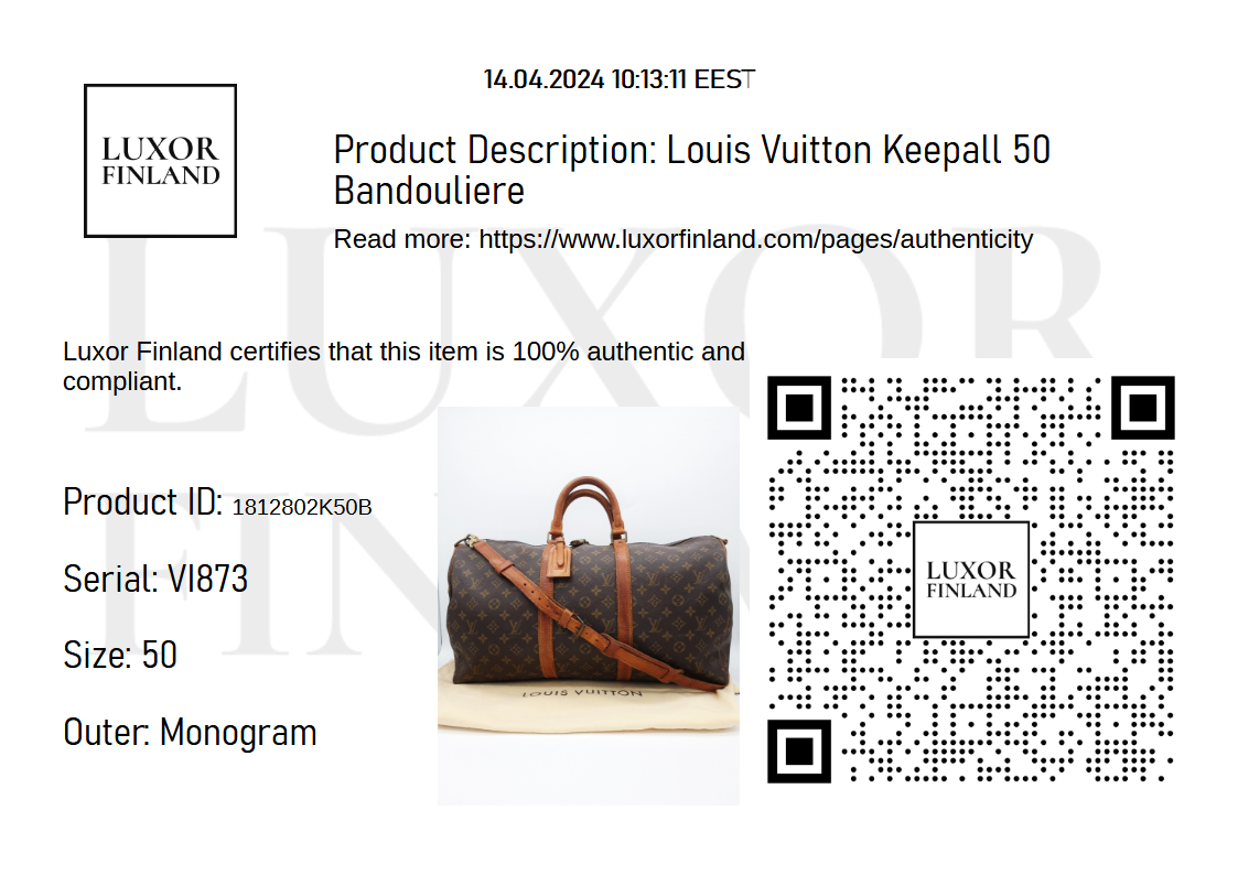 Louis Vuitton Keepall 50 Bandouliere