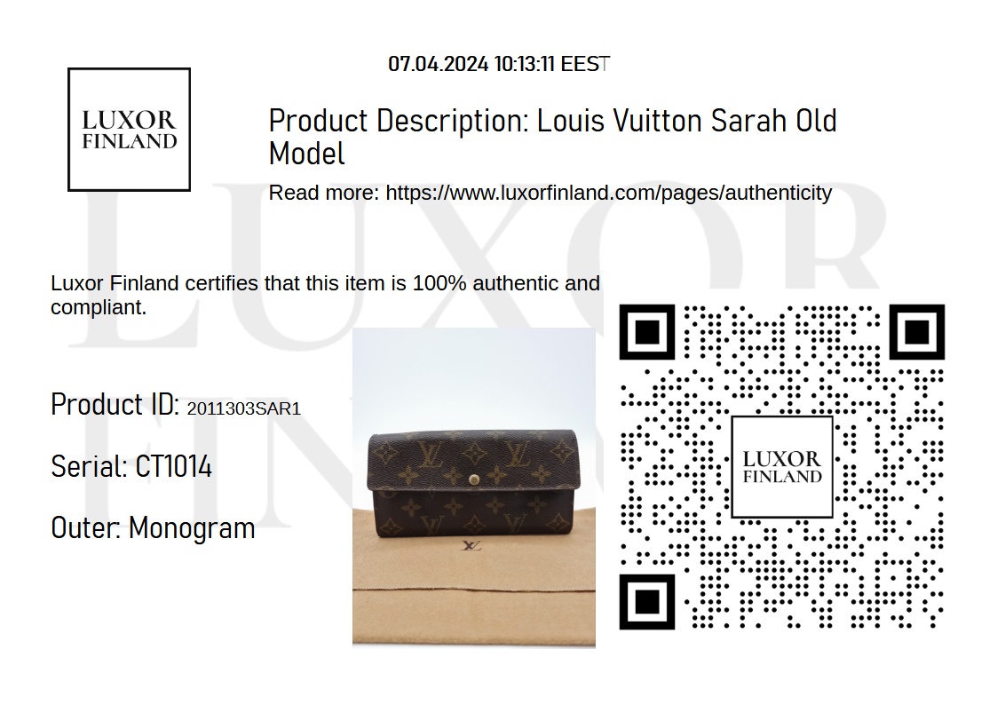 Louis Vuitton Sarah