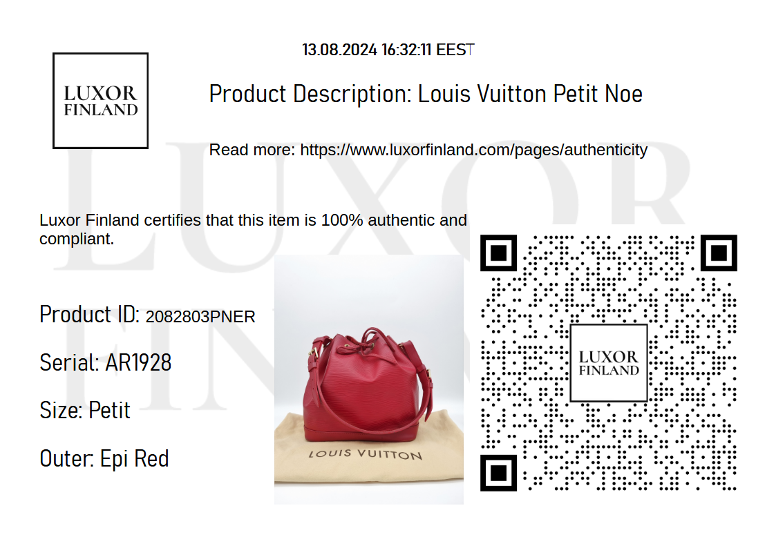 Louis Vuitton Petit Noe Epi Red