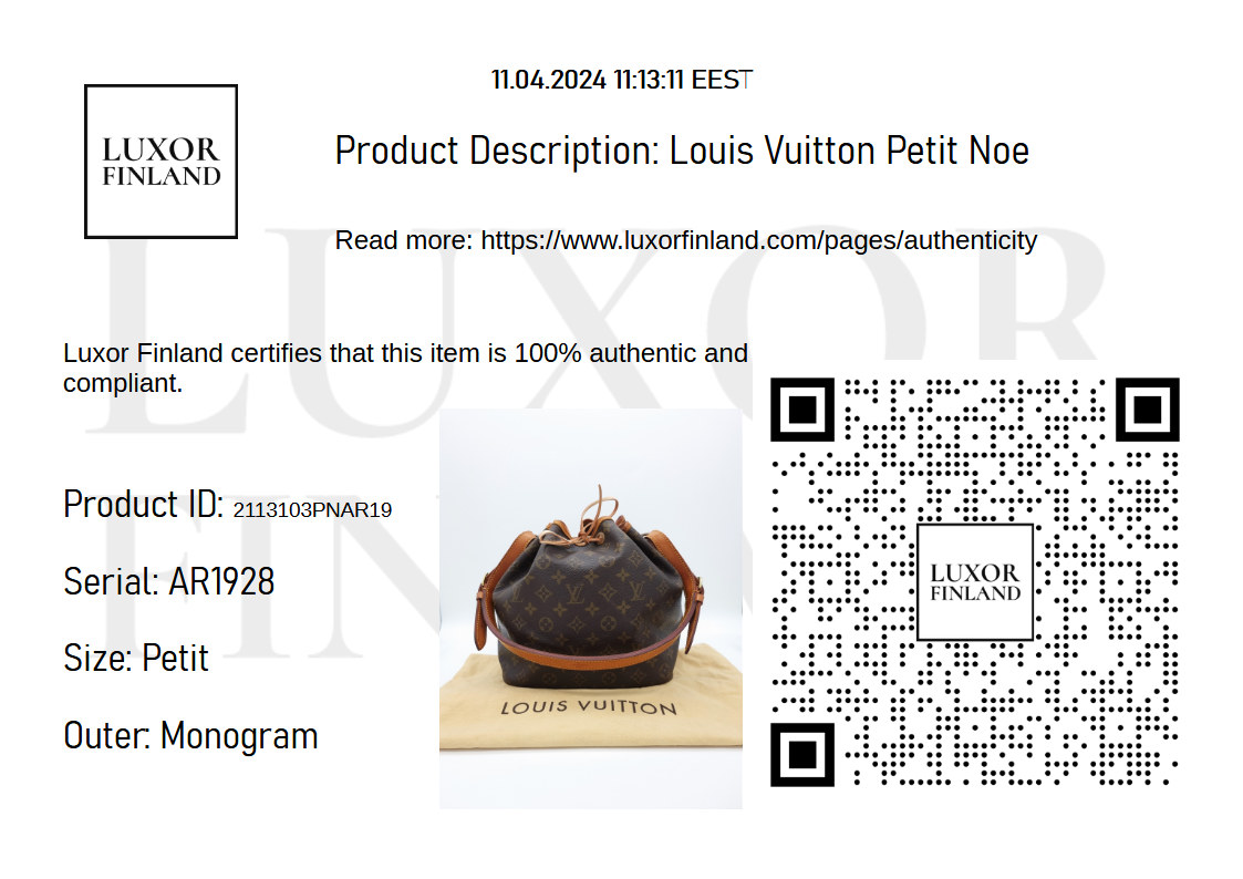 Louis Vuitton Petit Noe