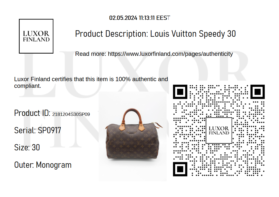 Louis Vuitton Speedy 30