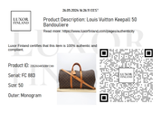 Louis Vuitton Keepall 50 Bandouliere