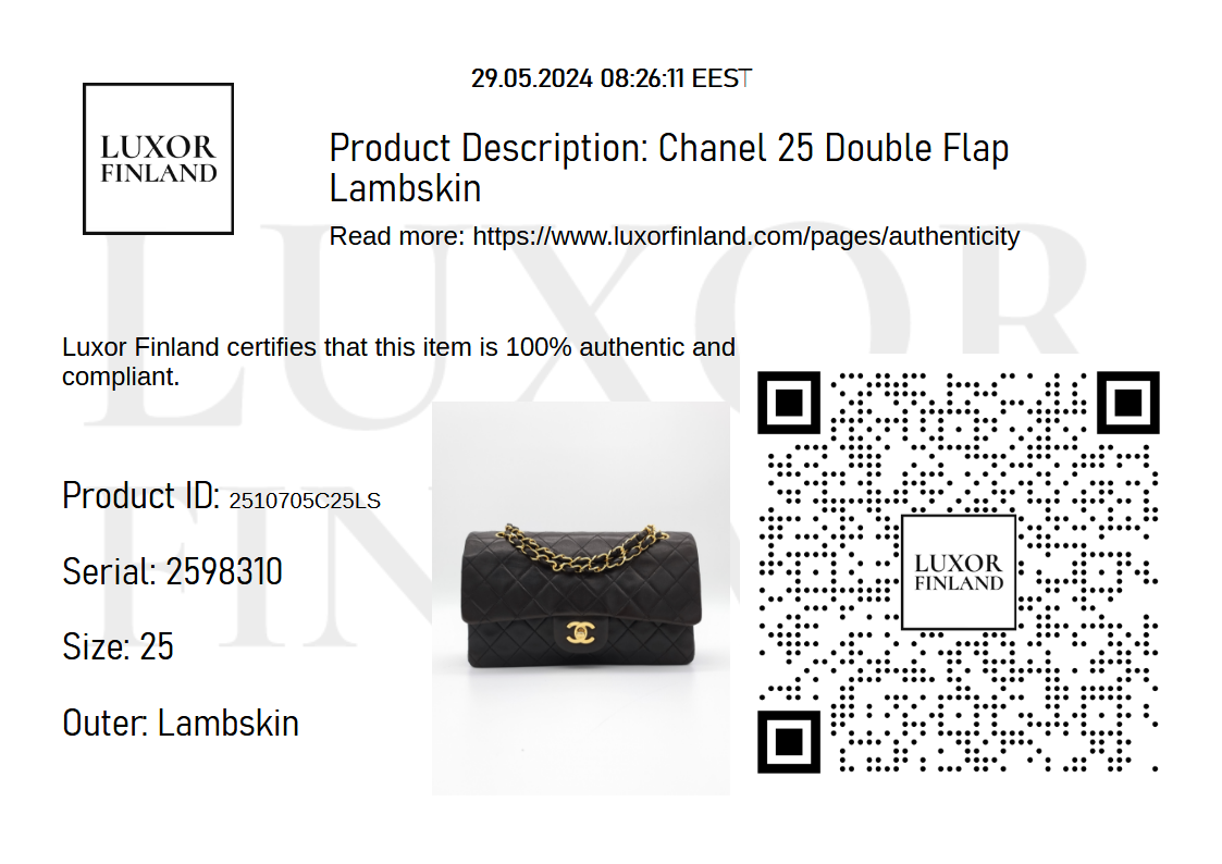 Chanel Double Flap 25 Lambskin