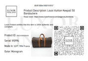 Louis Vuitton Keepall 50 Bandouliere