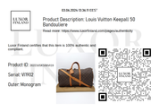 Louis Vuitton Keepall 50 Bandouliere