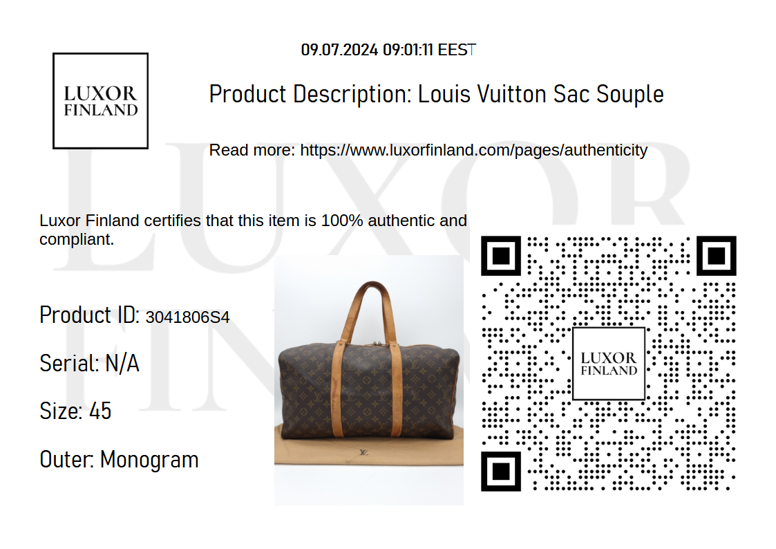 Louis Vuitton Sac Souple 45