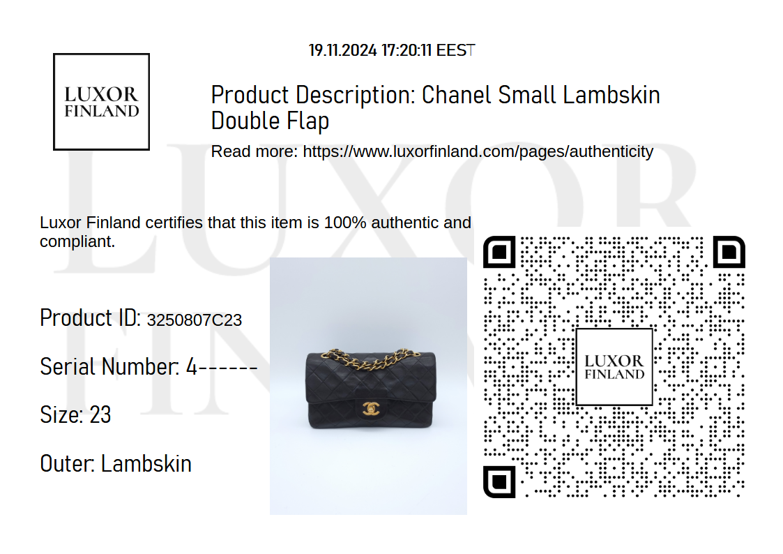 Chanel Small Double Flap Lambskin