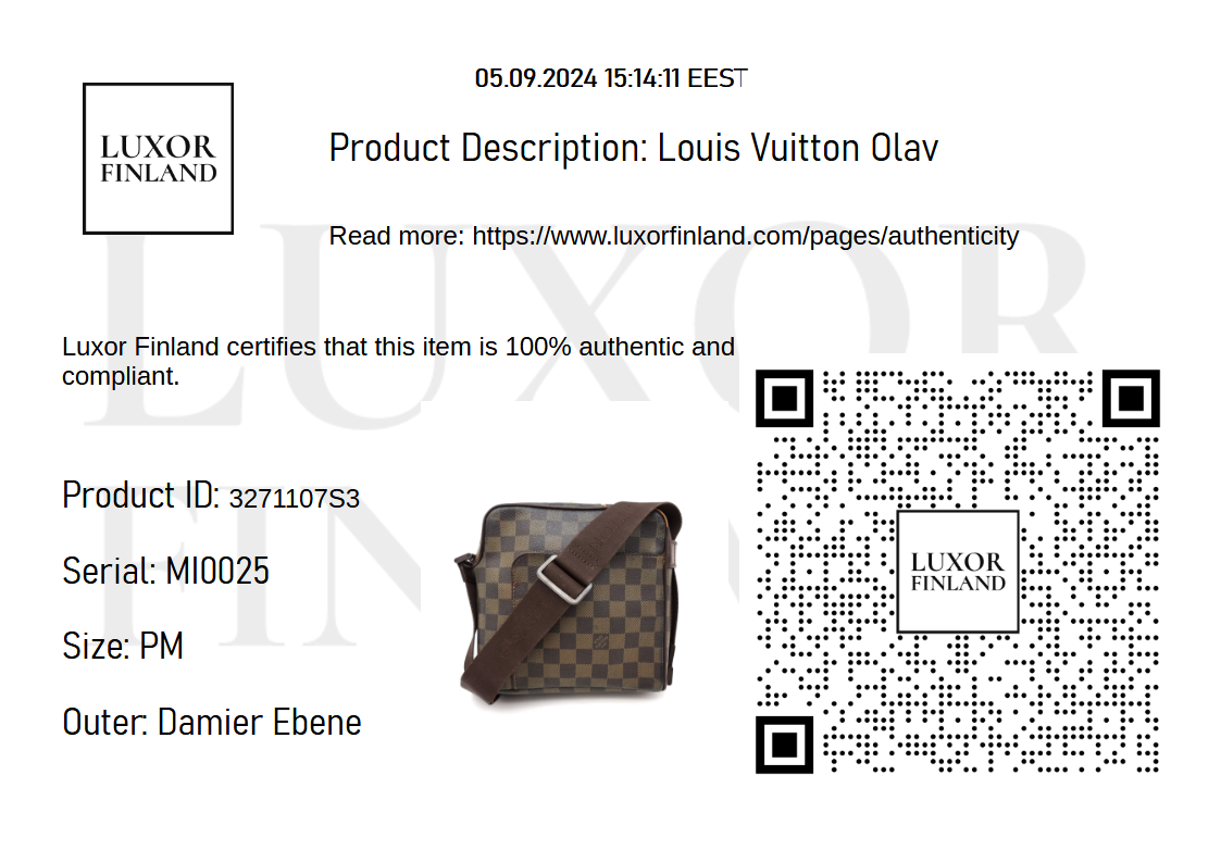 Louis Vuitton Damier Ebene Olav PM