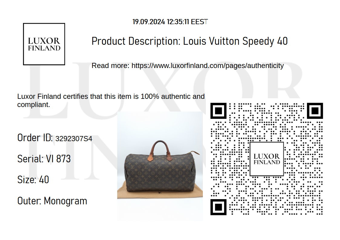 Louis Vuitton Speedy 40