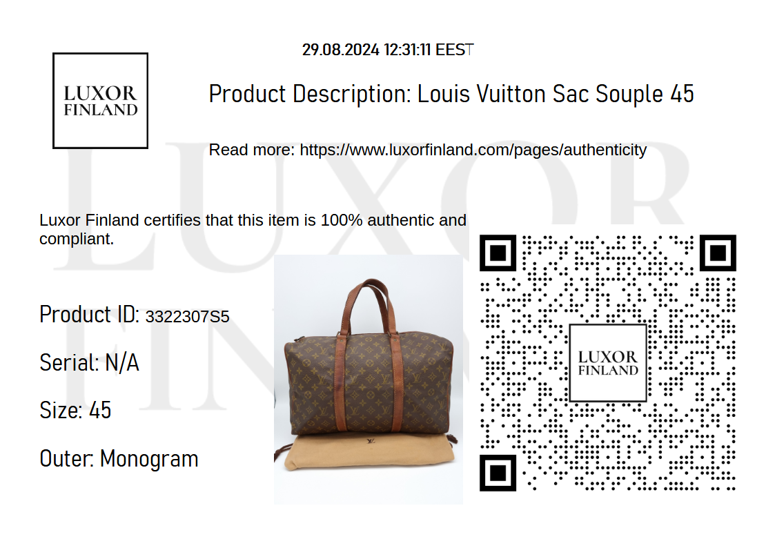 Louis Vuitton Sac Souple 45