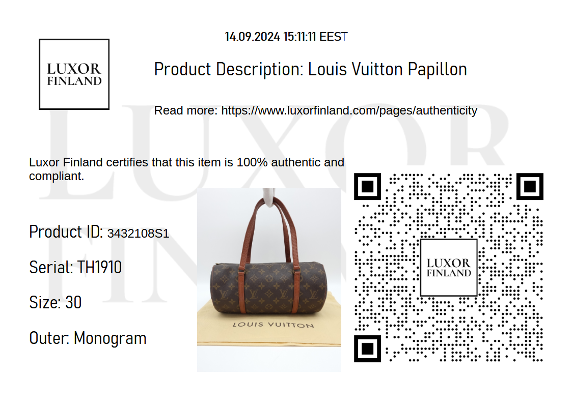 Louis Vuitton Papillon 30