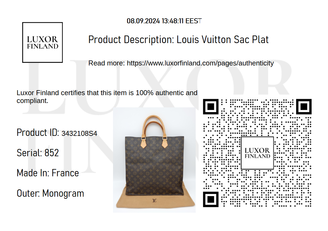 Louis Vuitton Sac Plat