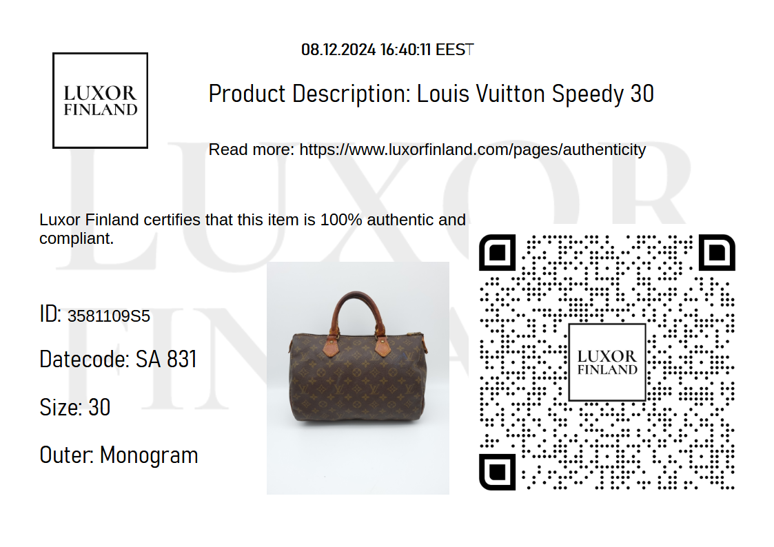 Louis Vuitton Speedy 30