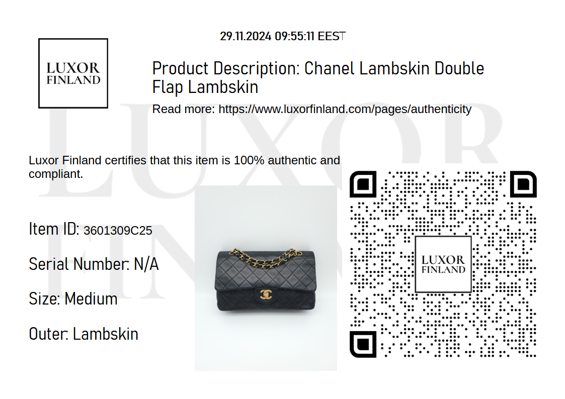 Chanel Medium Double Flap Lambskin