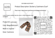 Burberry Cashmere Scarf