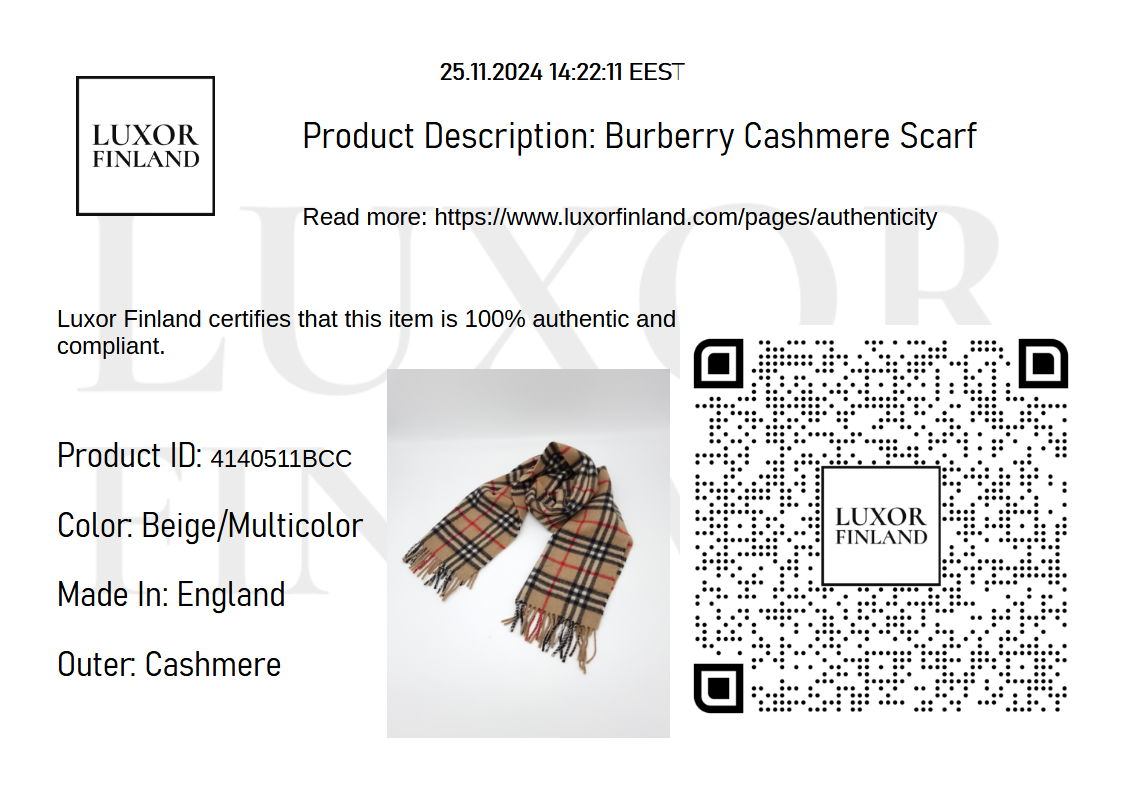 Burberry Cashmere Scarf