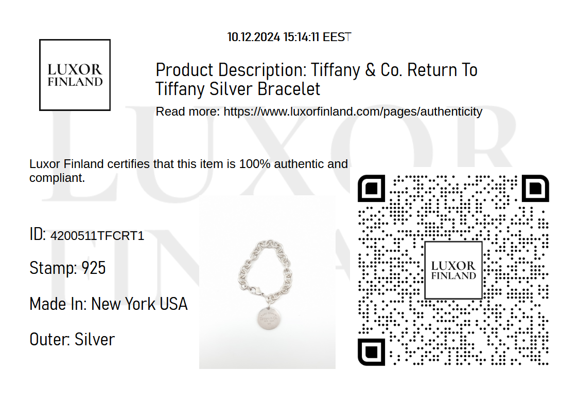 Tiffany & Co. Return To Tiffany Hopea Rannekoru