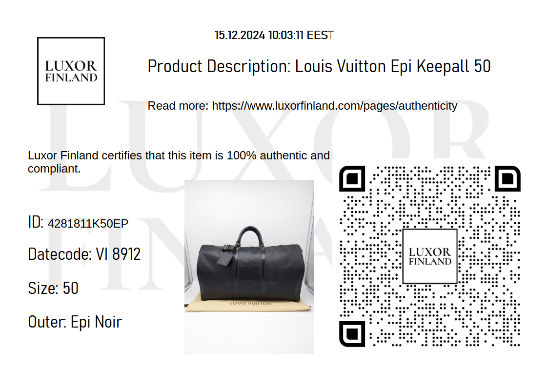 Louis Vuitton Epi Keepall 50