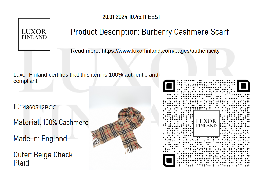 Burberry Cashmere Scarf