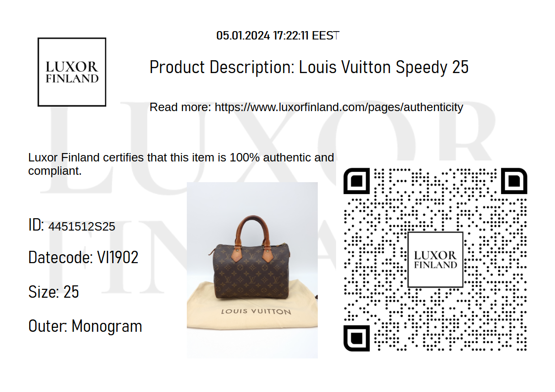 Louis Vuitton Speedy 25