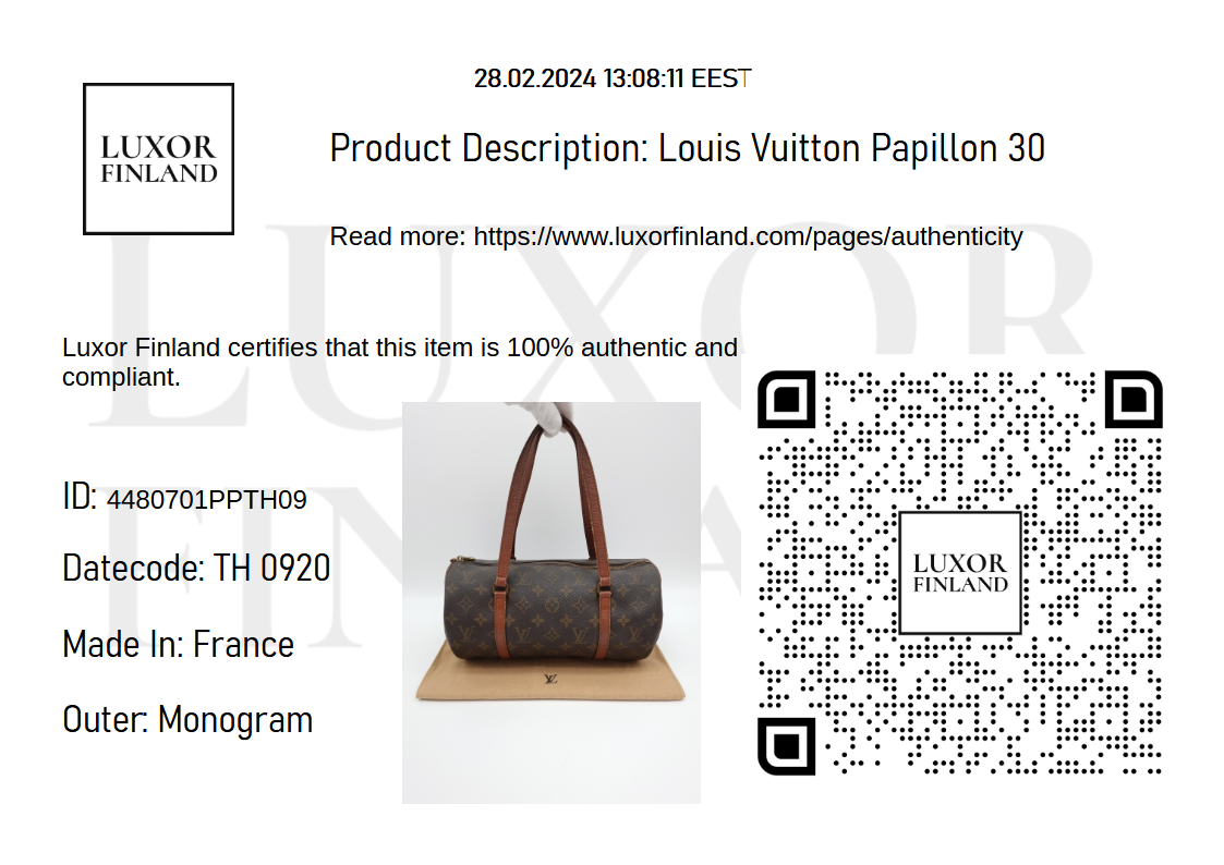 Louis Vuitton Papillon 30